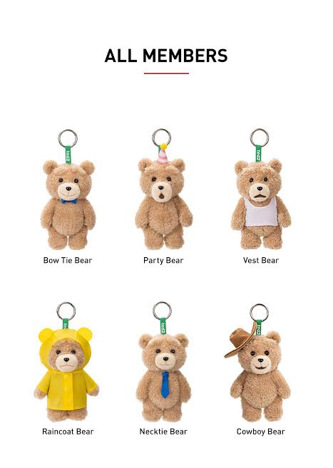 Ted2 Teddy Bear Action Plush Pendant – Art Toy Blind Box (Single Box)